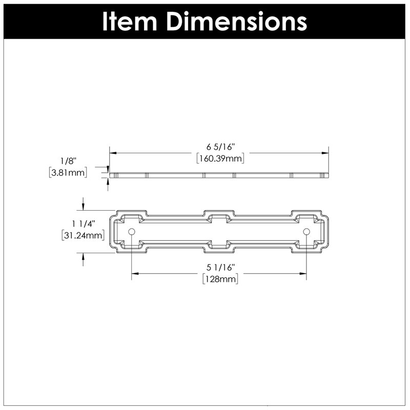 Coventry Collection Pull Backplate - 5-1/16" Center to Center Cabinet Pull Chrome - Transitional Hardware for Drawers & Cabinets