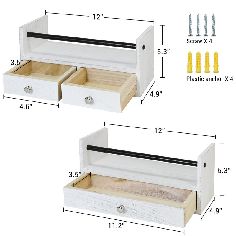2 Piece Accent Shelf, White