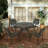Rhedyn 4 - Person Round Outdoor Cast Aluminum Dining Set with Umbrella Hole-108657741