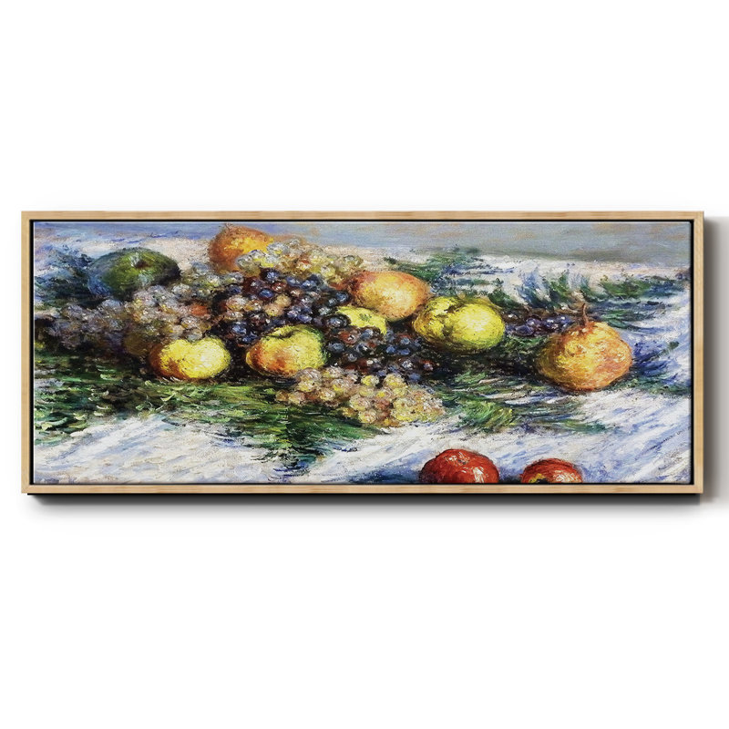 Nature morte aux poires et aux raisins, 1880 - toile encadrée, H 12 po x l 30 po