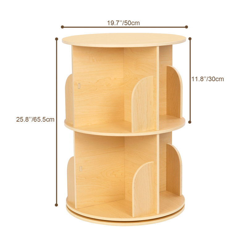 Bibliothèque rotative H25,8 "x l 19,7" à 2 niveaux