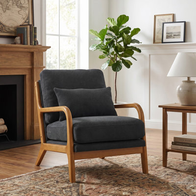 Fauteuil rembourré en tissu Mid Century Modern