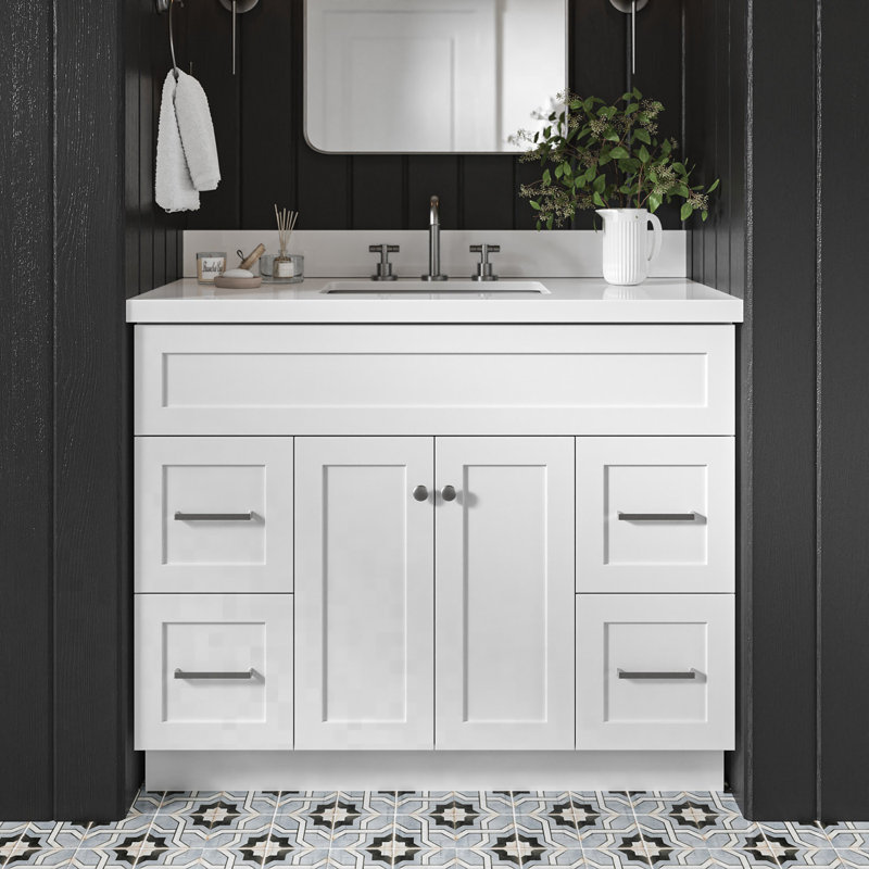 Ensemble de meuble-lavabo simple 43 po Hamlet, Blanc