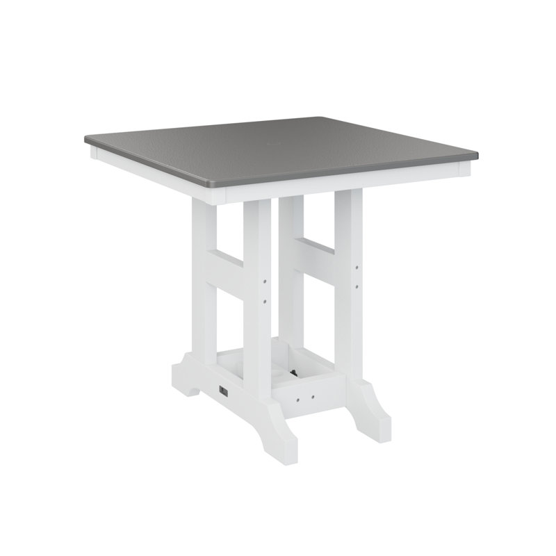 Table de salle à manger à hauteur de comptoir 33 po Berlin, Acier inoxydable martelé, H 35,5 po x l 33 po x P 33 po