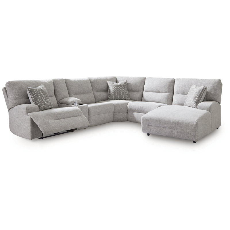 Acklen 6-Piece Power Reclining Sectional With Chaise, Left Hand Facing