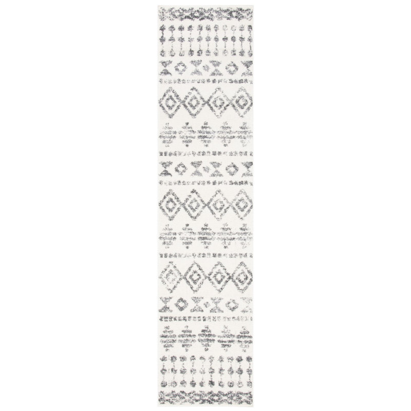Tapis ivoire / gris Gulledge Southwestern, Tapis de couloir 2 pi 2 po x 9 pi