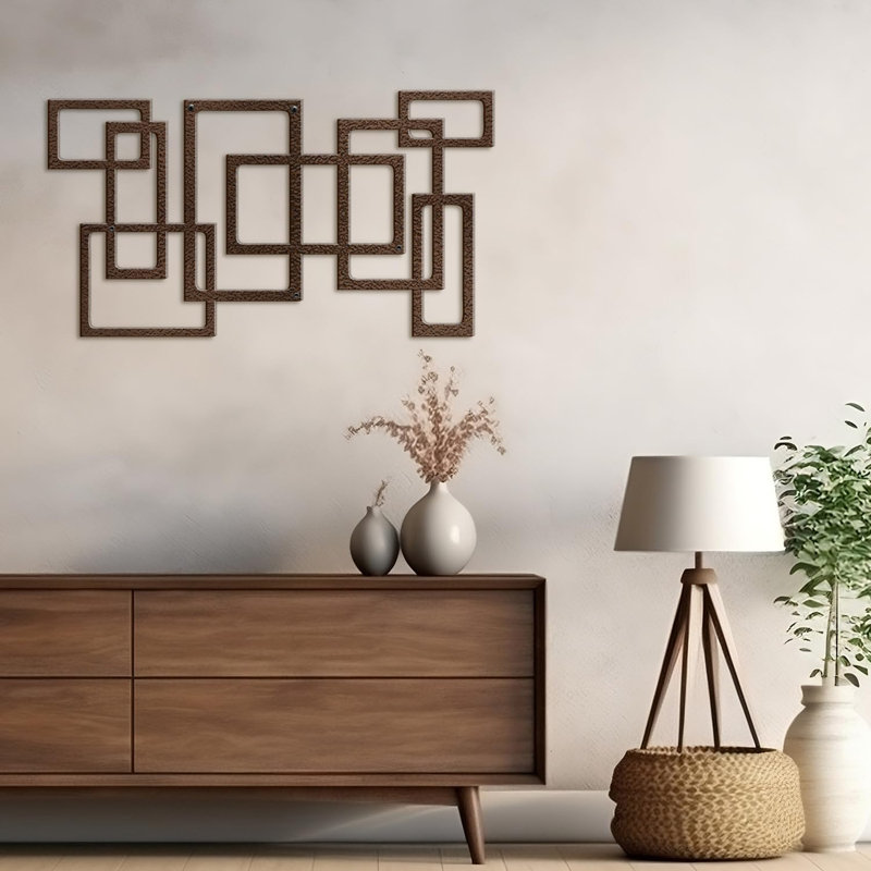 Décoration murale en métal, Bronze, H 18 po x l 36 po x P 0,05 po