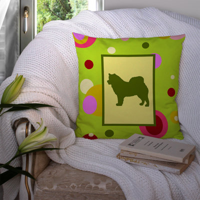 Coussin décoratif intérieur/extérieur effet velours alaskan malamute pois