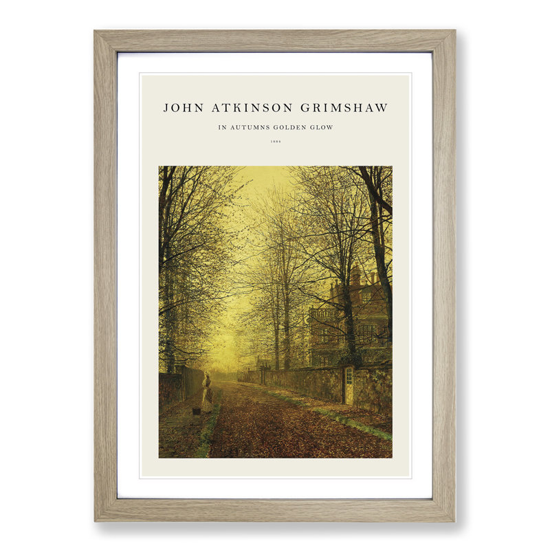 Autumns Golden Glow by John Atkinson Grimshaw - Picture Frame Graphic Art, 65cm H x 48cm W x 2cm D, Oak Framed
