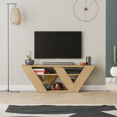 Kirstin TV Stand for TVs up to 48" | Modern Entertainment Unit with V-Shaped Legs