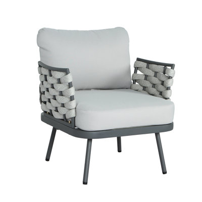 Ensemble de 2 fauteuils club en acier Mariano, gris