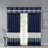 Modern Polyoni Pintuck Curtain Panel In Navy And Ivory