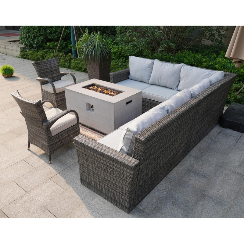 7 - Person Patio Conversation Set with Cushions