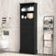 Grande armoire de rangement noire avec 3 tiroirs et tablettes réglables pour la salle de bain-81994882