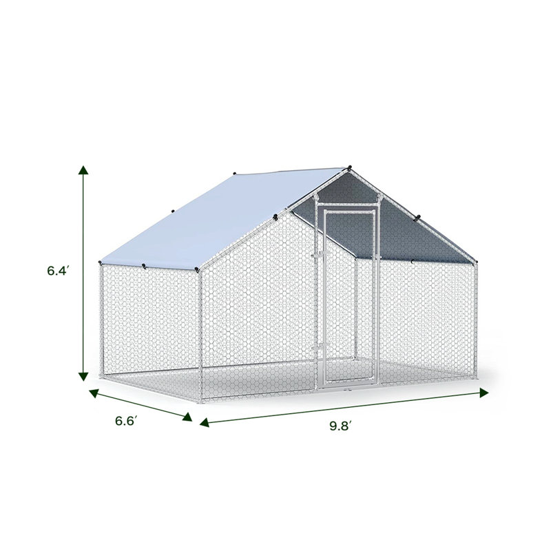 Poulailler avec treillis métallique 130 pi² Crisinda, H 76,8 po x l 117,6 po x P 79,2 po