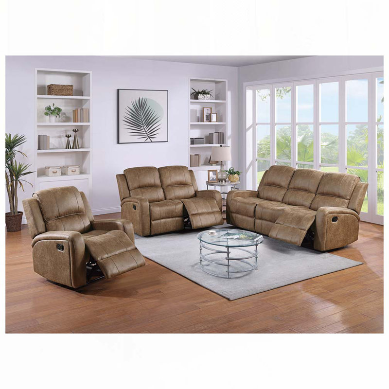 Fauteuil inclinable manuel en cuir synthétique, Châtaigne