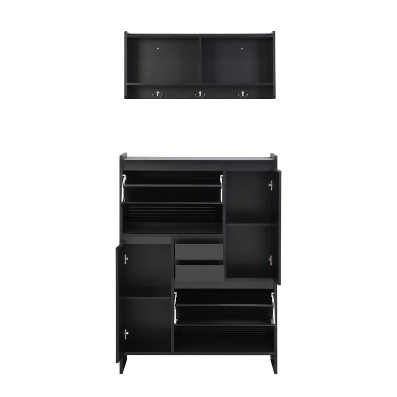 Armoire à chaussures multi-fonctionnelle, Noir