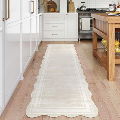 Tapis lavable moderne festonné pour salon, chambre à coucher, bureau
