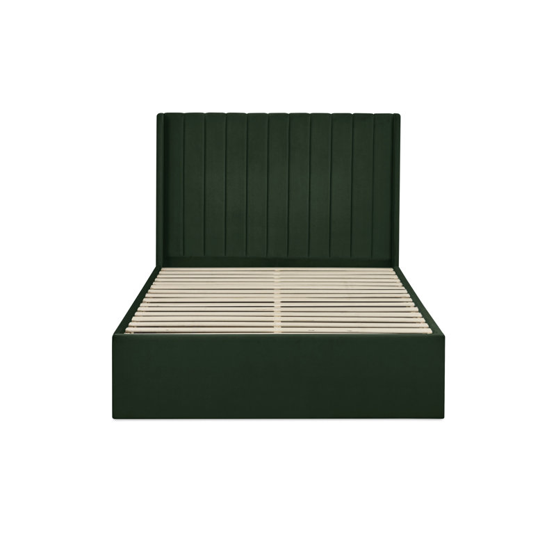 Upholstered Ottoman Storage Bed, Double (4'6), Green