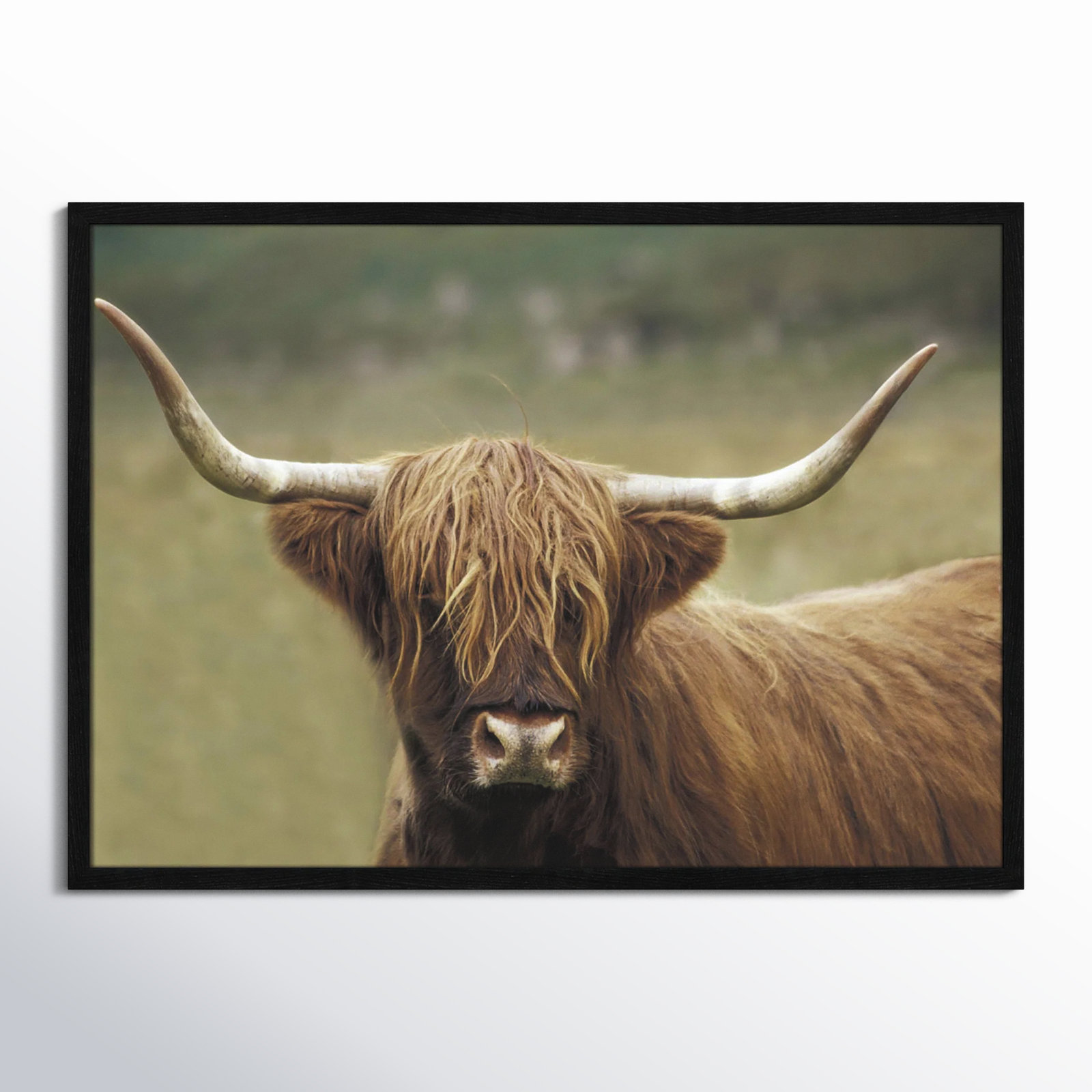 Frederic "Highland Afternoon" Print, 25.5" H x 35.5" W x 0.75" D, Black Wood Grain Framed