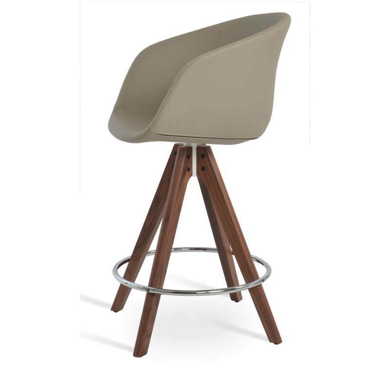 Tabouret de comptoir, Similicuir os, Tabouret de comptoir (hauteur de siège de 27 po), Noyer