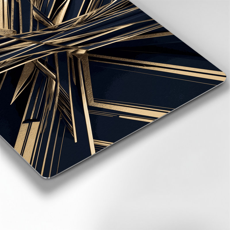 «Geometric Abstraction 46», art mural en métal gris, H 11 po x l 14 po