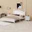 Ensemble de chambre à coucher 3 pièces, lit plateforme en bois et deux tables de chevet-169941315-169941314