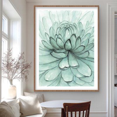 Fleur turquoise - reproduction encadrée pour la décoration de chambre à coucher