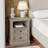 Farmhouse Nightstand With Charging Station, 2 Drawers And Open Shelf, Light Gray-746366281
