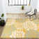 Zinnia Modern Floral Textured Weave Yellow/Cream Indoor/Outdoor Rug