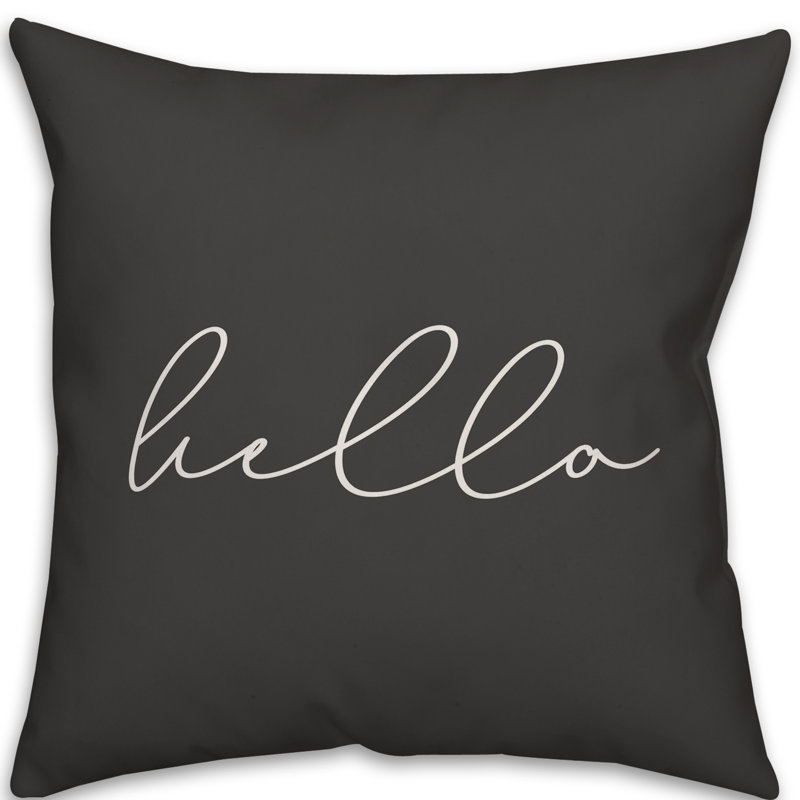  Square Pillow Cover & Insert, 16" x 16", Black/White