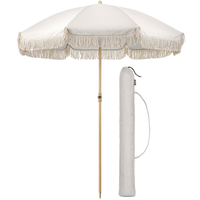180cm Beach Parasol, White