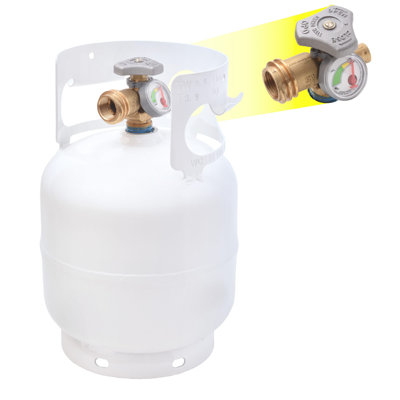 Flame King 5lb. Empty Propane Tank LP Cylinder with OPD Valve and Built-in Gauge, Great for Camping