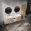 Élégant meuble-lavabo mural de 60 po avec lavabo, armoire latérale, portes à fermeture en douceur et conception combinée Kd-emballage
