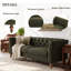 Canapé Chesterfield traditionnel Ivarn de 187 cm de large, recouvert de PU, avec dossier capitonné en losanges, accoudoirs évasés et pieds en bois d'hévéa-135305461