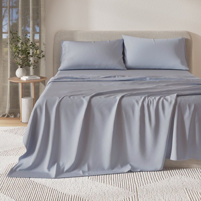 Draps en jersey de viscose et de coton mélangés, Sky Blue, Queen