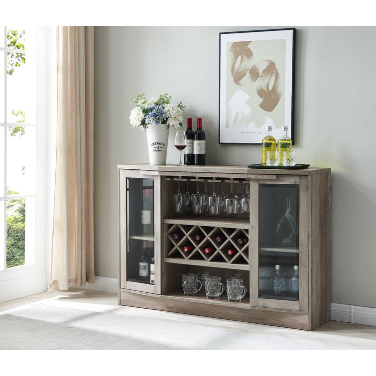 Glass Door, 7 Bottle, Wine & Bar Cabinet