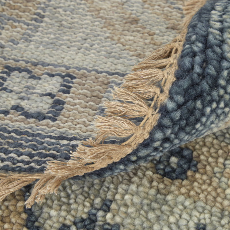 Nanayaw Hand Knotted Wool Geometric Area Rug, Runner 2'6" x 8'