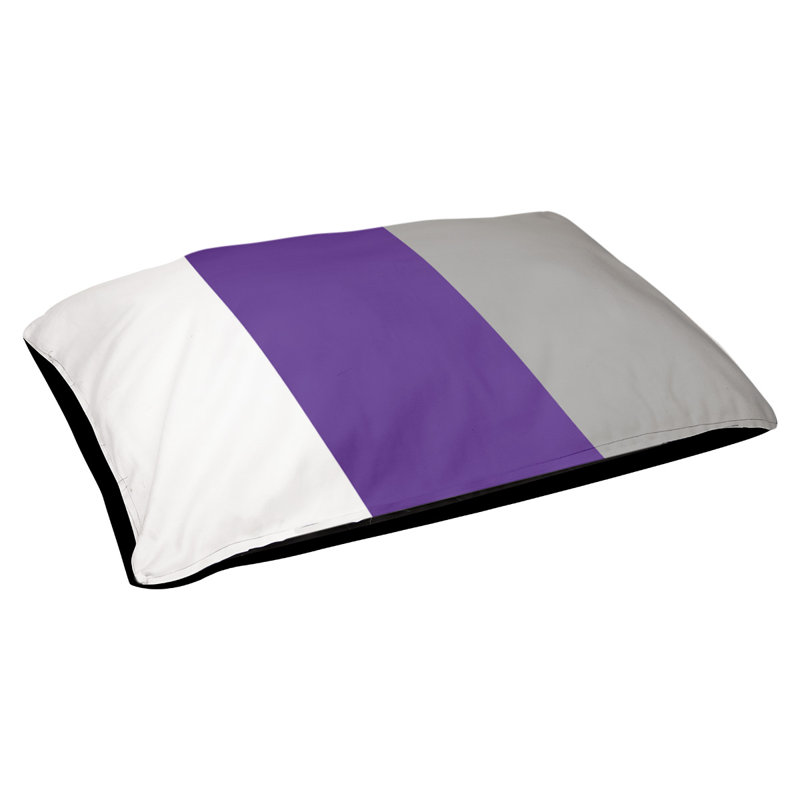 Coussin d'intérieur New York, Petit (l 28 po x P 18 po x H 6 po), Blanc / mauve / gris