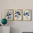 " Navy And Linen Leaves II " 3 - Pieces Painting Print-101838628-101838651