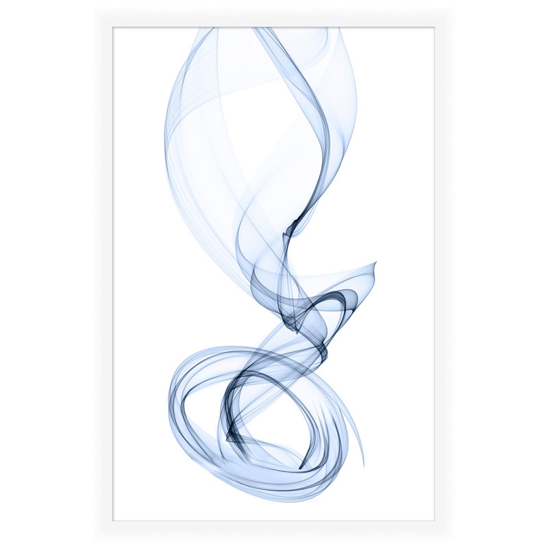 Up Smoke 2' Framed Graphic Art Print on Glass in Blue