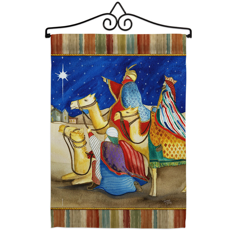 Trois Kings-polyester à 2 faces 19 x 13 po Ensemble de drapeaux
