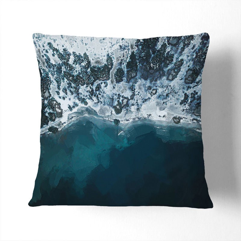 Winter Forest by a Lake in Germany Cushion with Filling, 55cm H x 55cm W x 20cm D