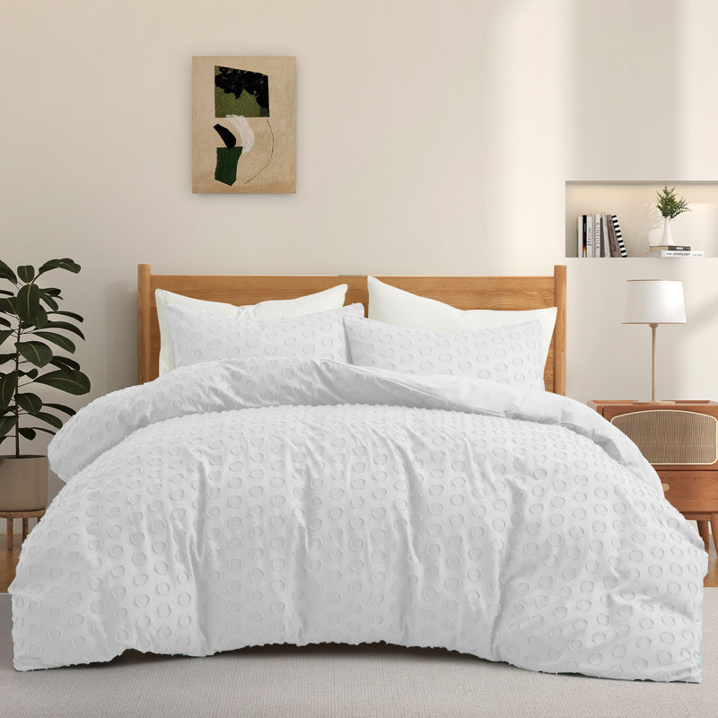Polyester Duvet Cover, King size + 2 pillowcases, White