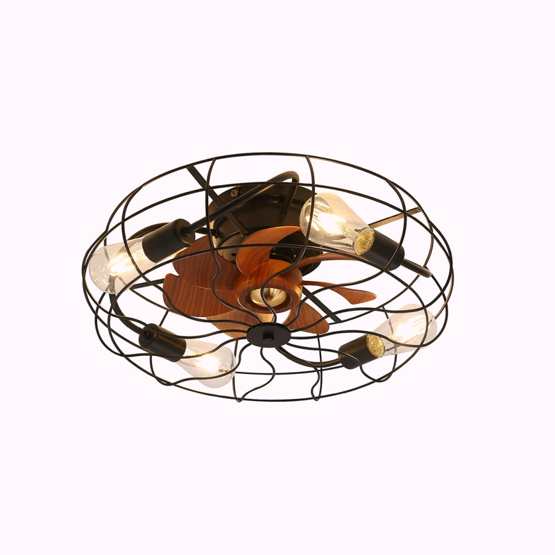Ventilateur de plafond d'intérieur à télécommande à profil bas de 20 pouces avec 7 ampoules