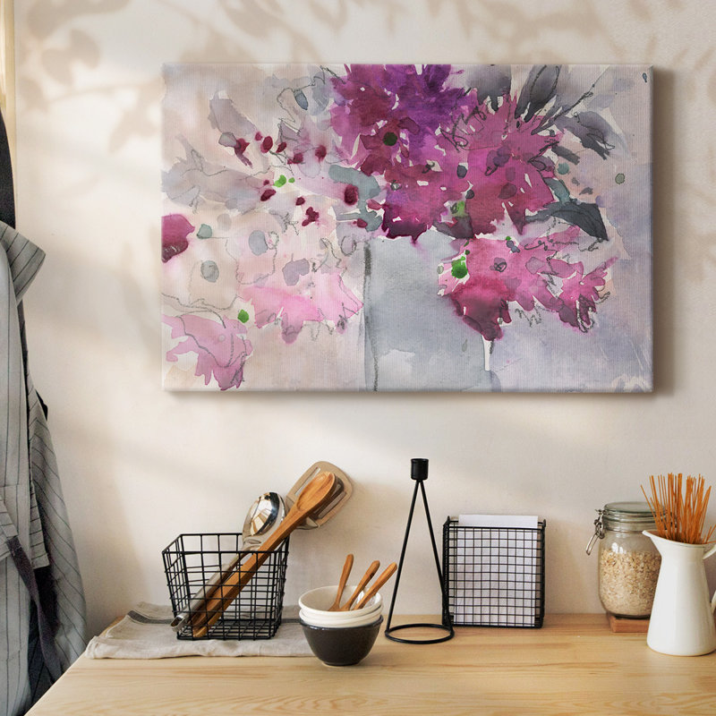 Floral Setting I-Gallery Wrapped Canvas, 24" H x 36" W