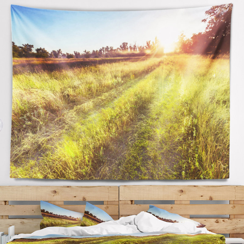 Tapisserie de jardin en milieu de ferme paysage, H 68 po x l 80 po
