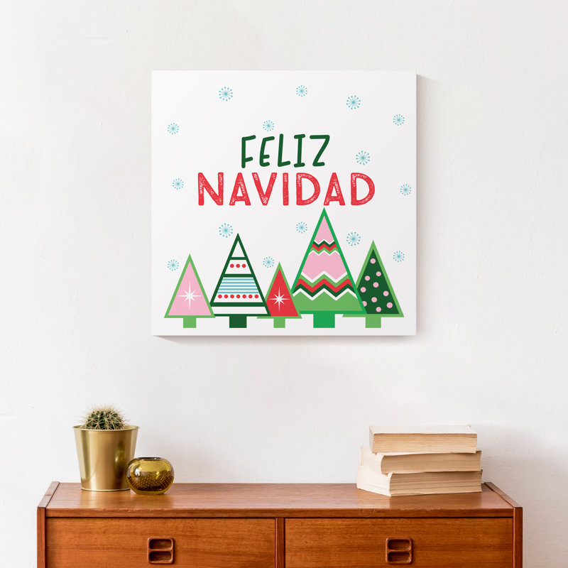 Feliz Navidad Trees - Impression sur toile