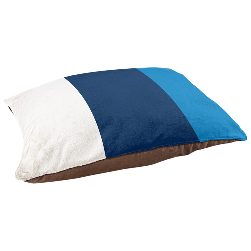Coussin Cleveland, Grand (l 50 po x P 40 po x H 7 po), Blanc / bleu marine / bleu