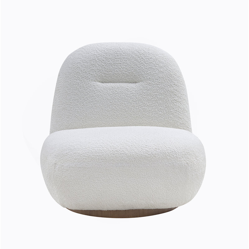 Luxueux fauteuil d'appoint pivotant moderne avec dossier incurvé, conception sans accoudoirs, idéal pour le salon, un appartement et un espace de réception